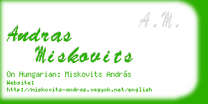 andras miskovits business card